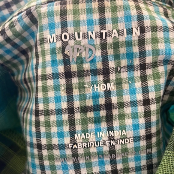 Mountain Hardwear Men's Short Sleeve Pearl Snap Green Plaid Western Shirt - Picture 5 of 7